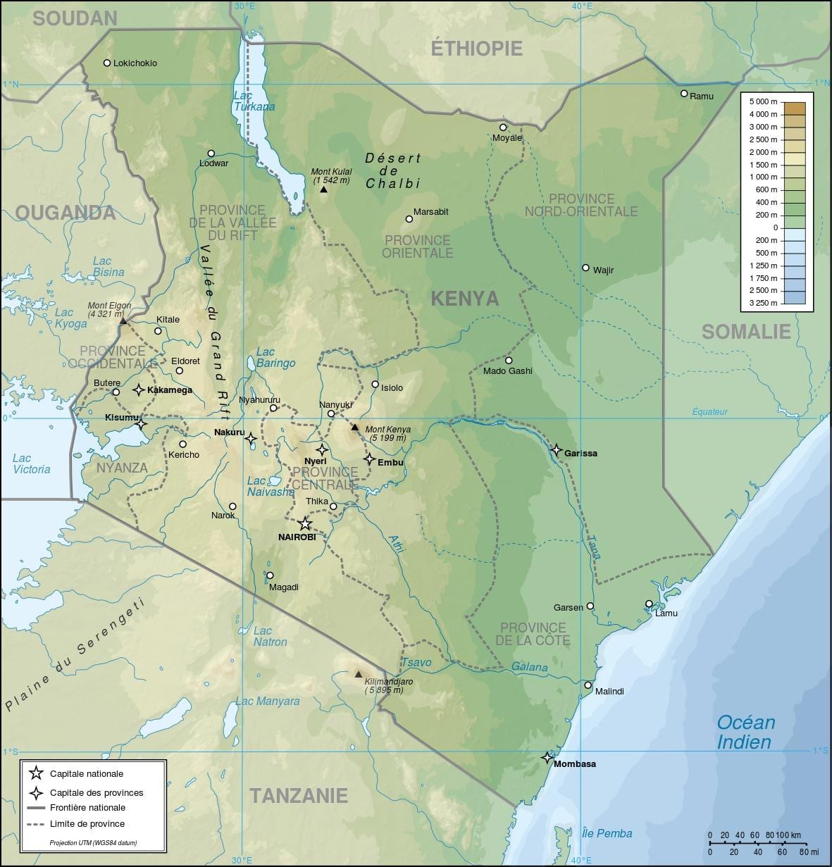 Kenya xəritə relyefin