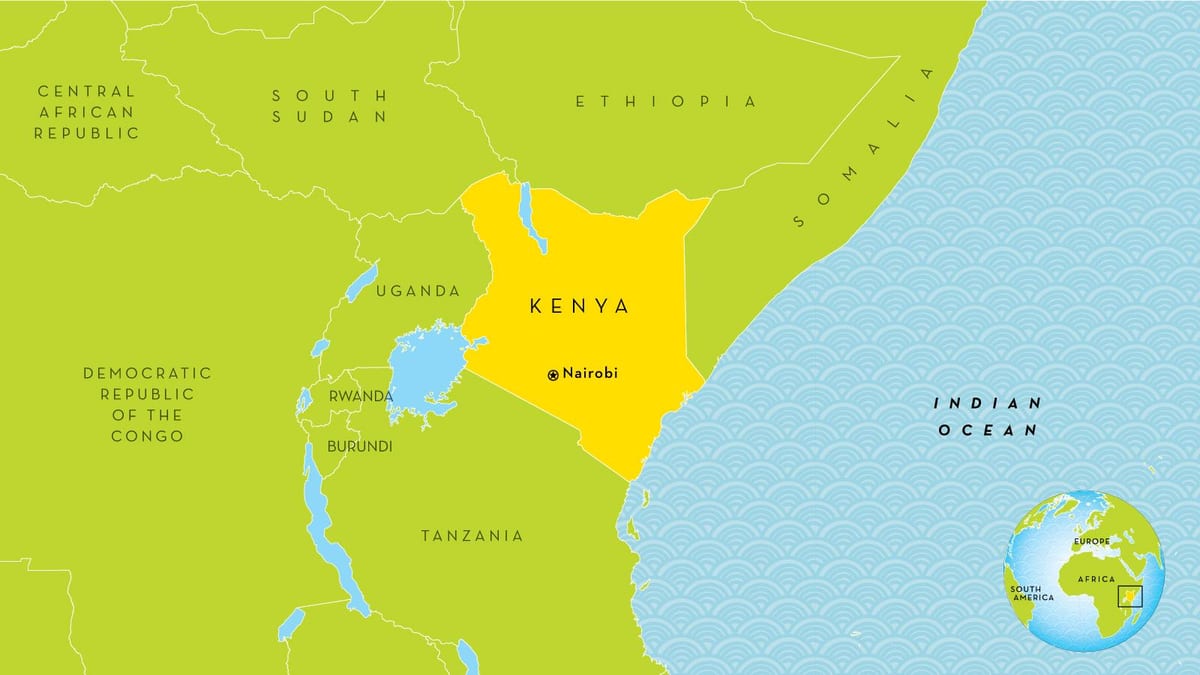 Nairobi Kenya xəritədə