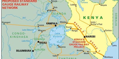 Kenya standart dəmir yolu gauge xəritə