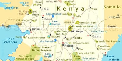 Kenya yerləri xəritəsi