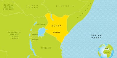 Nairobi Kenya xəritədə